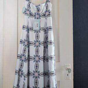 The Rowena Dress - Marseille Geo Cotton Sateen